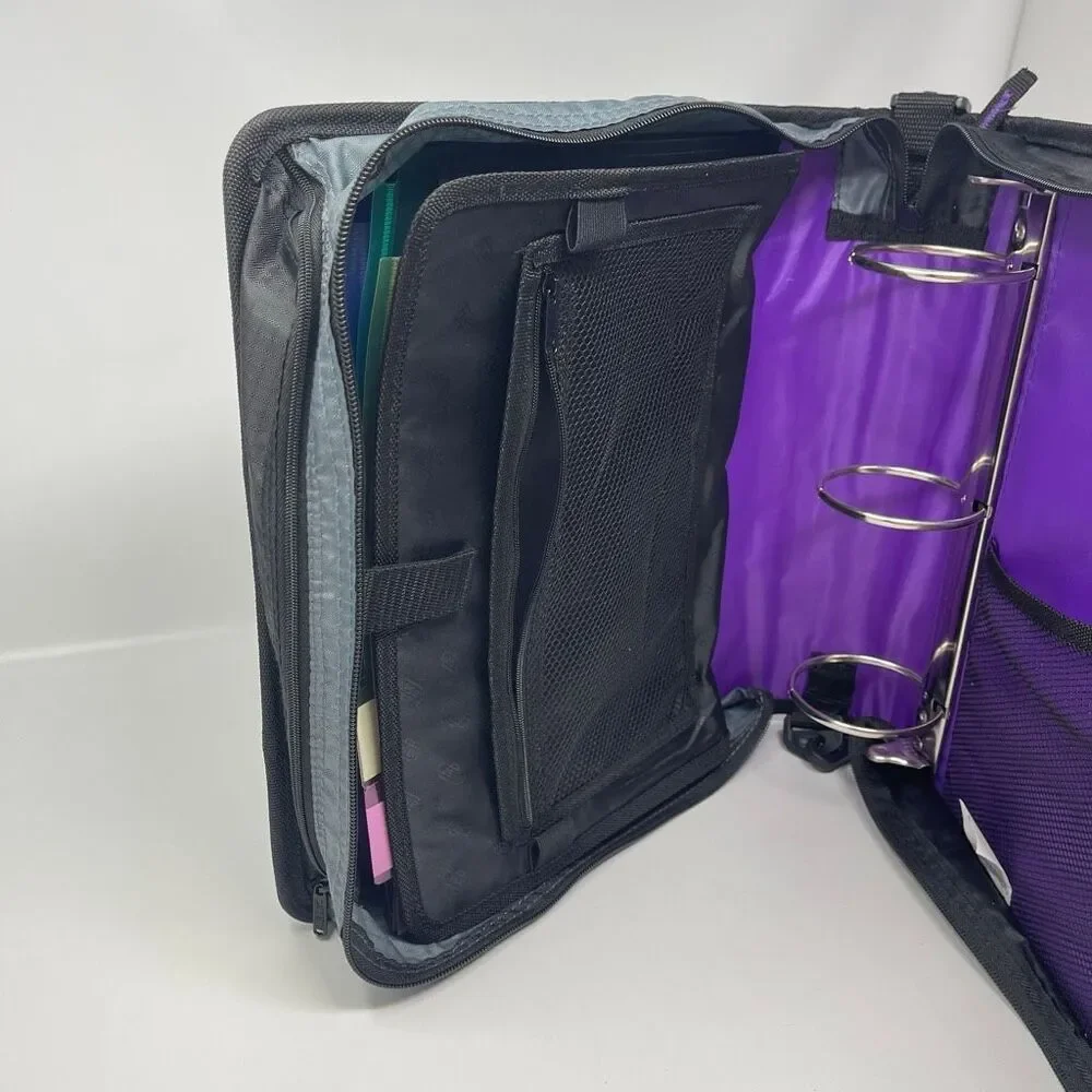 Case It Purple Large Capacity Zipper Binder 3 Rings 3